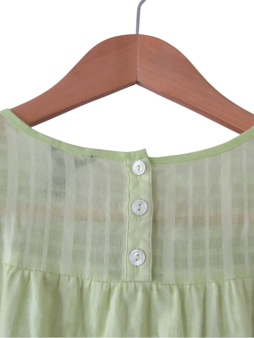 J Crew Sleeveless Embroidered Windowpane Blouse Top 6 Lime Yellow Green Cotton